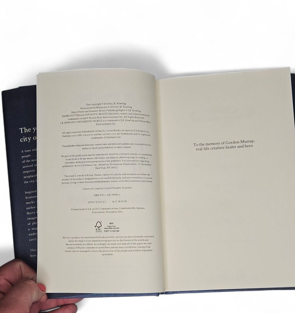 Fantastic Beasts Original Screenplay JK Rowling 1st Ed 1st Print HC 2016 - Picture 3 of 8